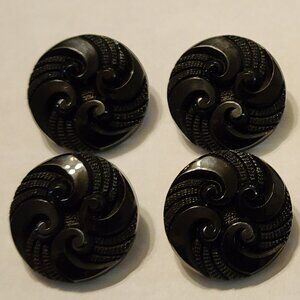 Antique/Vintage Lot of 8 Black Buttons Bakelite ? Casein ? Celloid ? Plastic ?